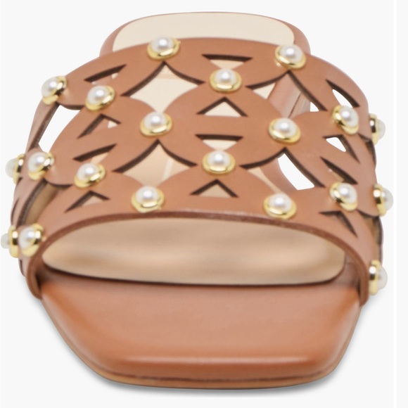 Dolce Vita Berrit Studded Saddle Slide Sandals Size 10 NWT Chic Leather Slides - Picture 4 of 12